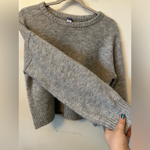 EUC Old Navy | Oversized Grey Metallic Sweater - Picture 3 of 6